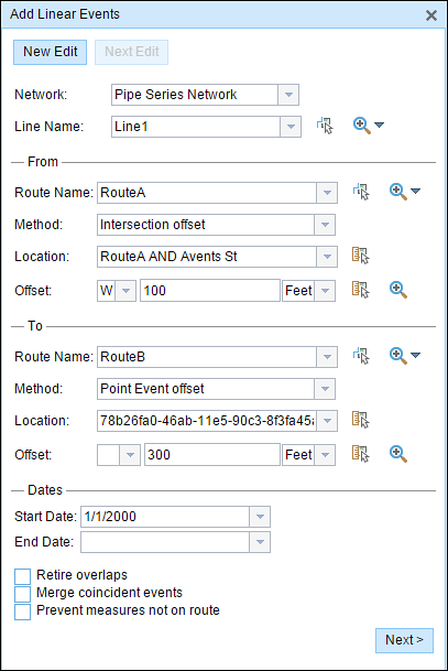 Using the point offset method